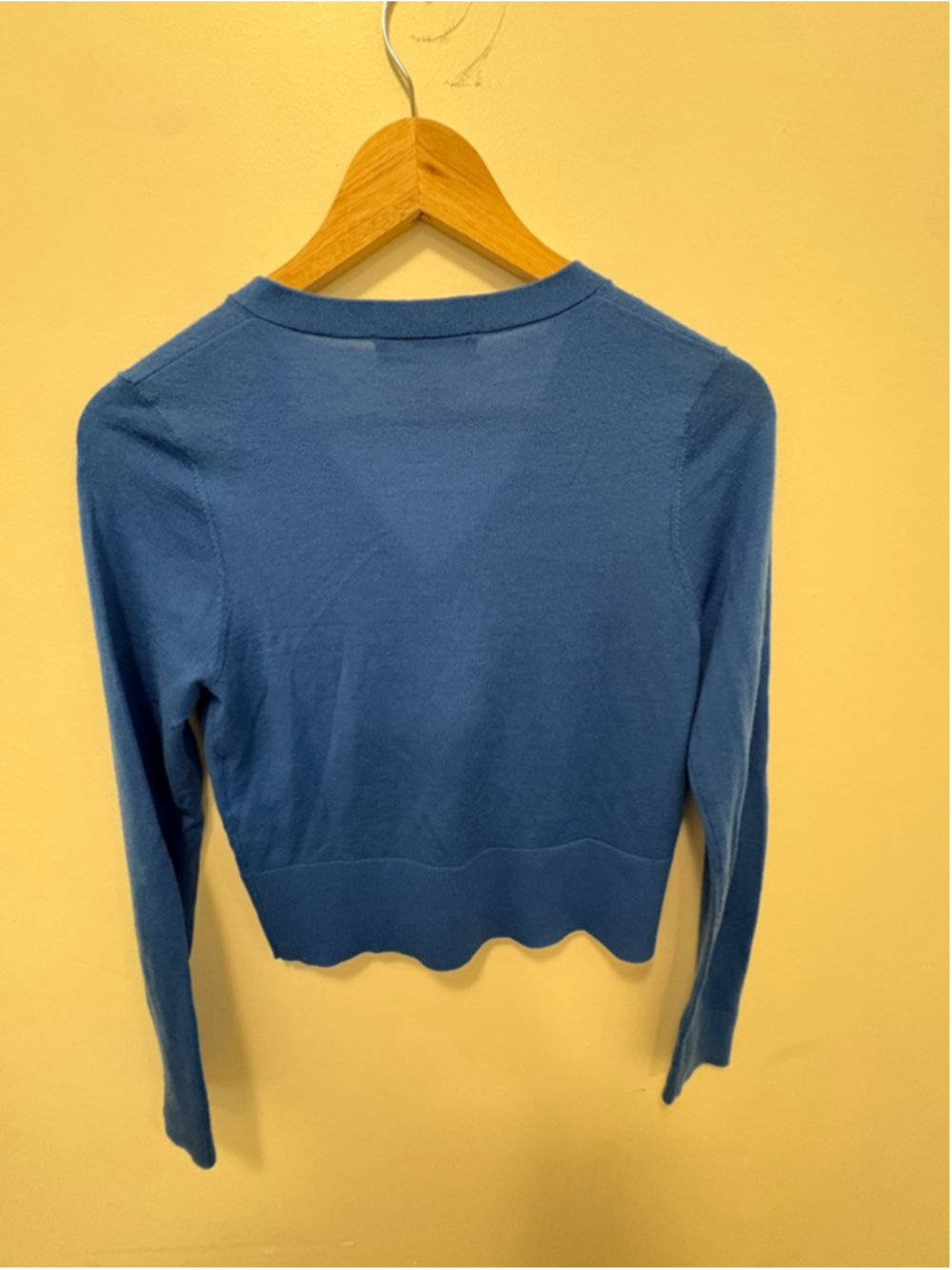 Judith & Charles Blue Cropped Cardigan | V-Neck Button Front | Size M - Picture 6 of 6